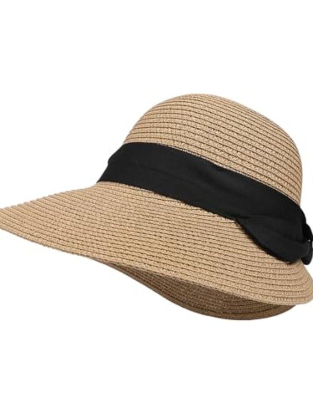 🆕 Womens Sun Hat, Summer Wide Brim Beach Straw Hat Foldable Packable Floppy